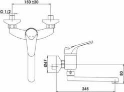 Mitigeur D'évier Mural Access - ROLF 5 Mitigeur D'évier Mural Access - ROLF -ROBINETTERIE HAMMEL Soldes 501012511 2