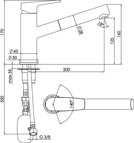 Mitigeur D'évier Avec Douchette Ev'O - ROLF 5 Mitigeur D'évier Avec Douchette Ev'O - ROLF – Image 3