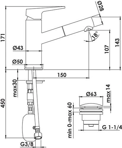 Mitigeur De Lavabo Avec Douchette Ev'O - ROLF 4 Mitigeur De Lavabo Avec Douchette Ev'O - ROLF – Image 2