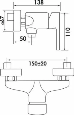 Mitigeur De Douche Mural Absolu Advance - ROLF -ROBINETTERIE HAMMEL Soldes 501014003 2