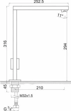 Mitigeur D'évier Bec Haut Cuadr'O - ROLF -ROBINETTERIE HAMMEL Soldes 501015502 3