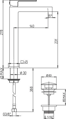 Mitigeur De Lavabo Taille XL Cuadr'O - ROLF 4 Mitigeur De Lavabo Taille XL Cuadr'O - ROLF – Image 2
