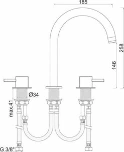 Mélangeur De Lavabo 3 Trous Ori'O - ROLF -ROBINETTERIE HAMMEL Soldes 501016013 2