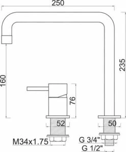 Mitigeur D'évier 2 Trous Bec Haut Ori'O - ROLF 7 Mitigeur D'évier 2 Trous Bec Haut Ori'O - ROLF -ROBINETTERIE HAMMEL Soldes 501016015 3