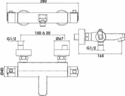 Thermostatique De Bain-douche Nam'O - ROLF -ROBINETTERIE HAMMEL Soldes 501016504 2
