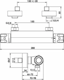 Thermostatique De Douche C3 Ev'O - ROLF -ROBINETTERIE HAMMEL Soldes 501016511 2