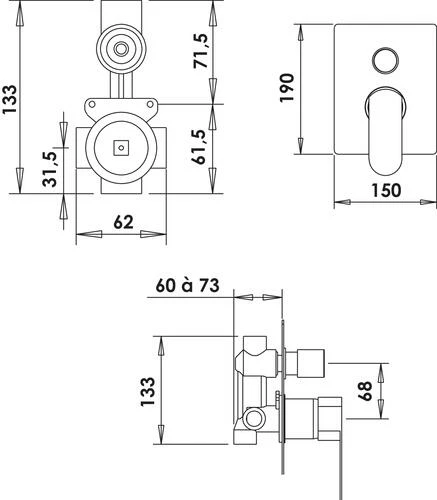 Combine à Encastrer Mitigeur De Douche Class'o - ROLF 6 Combine à Encastrer Mitigeur De Douche Class'o - ROLF – Image 4
