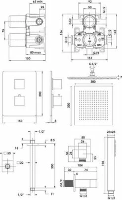 Pack Thermostatique De Douche à Encastrer Cuadr'O - ROLF -ROBINETTERIE HAMMEL Soldes 5106 3