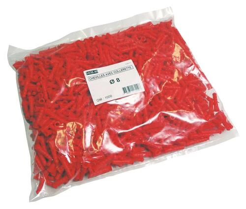 Cheville Plastique à Collerette Pour Matériaux Pleins 8mm 3 Cheville Plastique à Collerette Pour Matériaux Pleins 8mm
