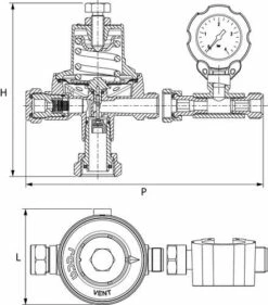 Détendeur Haute Pression Réglable Pour Gaz Propane - Manomètre Vertical -ROBINETTERIE HAMMEL Soldes 5890 2