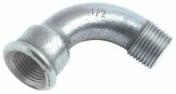 Coude égal Fonte Galvanisée Grand Rayon 90° Mâle Femelle N° 1