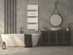 Radiateur Sèche-serviettes électrique FLAG 500W Lames Droites Blanc - DELTACALOR 5 Radiateur Sèche-serviettes électrique FLAG 500W Lames Droites Blanc - DELTACALOR -ROBINETTERIE HAMMEL Soldes 601512504 2