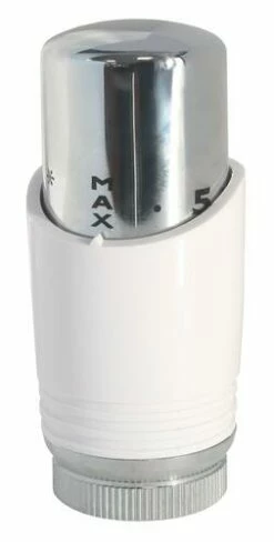 Tête Thermostatique Design Pour Sèche-serviettes Blanc-chrome - SOMATHERM