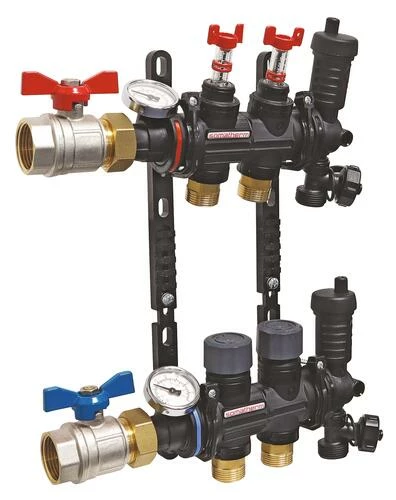 Collecteur PCBT Avec Vannes 2 Départs En Matériau De Synthèse - SOMATHERM 3 Collecteur PCBT Avec Vannes 2 Départs En Matériau De Synthèse - SOMATHERM