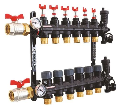 Collecteur PCBT Avec Vannes 6 Départs En Matériau De Synthèse - SOMATHERM 3 Collecteur PCBT Avec Vannes 6 Départs En Matériau De Synthèse - SOMATHERM