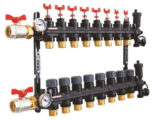 Collecteur PCBT Avec Vannes 8 Départs En Matériau De Synthèse - SOMATHERM 3 Collecteur PCBT Avec Vannes 8 Départs En Matériau De Synthèse - SOMATHERM