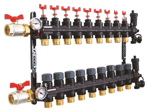 Collecteur PCBT Avec Vannes 9 Départs En Matériau De Synthèse - SOMATHERM 3 Collecteur PCBT Avec Vannes 9 Départs En Matériau De Synthèse - SOMATHERM