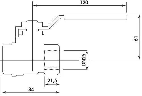 Vanne Gaz à Sphère Double Femelle 26/34 4 Vanne Gaz à Sphère Double Femelle 26/34 – Image 2