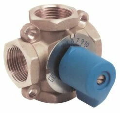 Vanne Mélangeuse Laiton à 4 Voies F20/27 - Passage Standard Kv8 - SOMATHERM