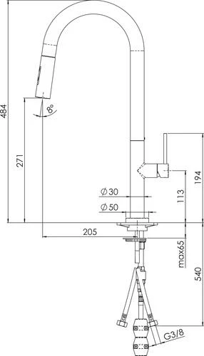 Mitigeur D'évier Bec Haut Avec Douchette Ori'O - ROLF 4 Mitigeur D'évier Bec Haut Avec Douchette Ori'O - ROLF – Image 2