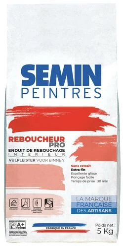 Enduit De Rebouchage En Poudre 5 Kg - SEMIN 3 Enduit De Rebouchage En Poudre 5 Kg - SEMIN