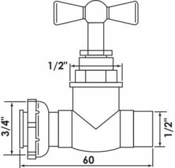 Robinet D'arrêt Compteur Droit Femelle 20/27 Avec Tête à Potence -ROBINETTERIE HAMMEL Soldes 81 01 2