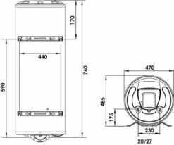Chauffe Eau électrique Mural Vertical Initio 75 Litres - ARISTON 5 Chauffe Eau électrique Mural Vertical Initio 75 Litres - ARISTON -ROBINETTERIE HAMMEL Soldes 870075B 2
