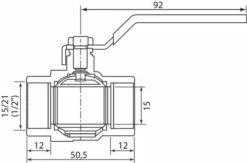 Vanne à Sphère NF Double Femelle 15/21 - Manette Plate - PRONORM -ROBINETTERIE HAMMEL Soldes 9600 15B 3