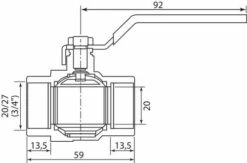 Vanne à Sphère NF Double Femelle 20/27 - Manette Plate - PRONORM 9 Vanne à Sphère NF Double Femelle 20/27 - Manette Plate - PRONORM -ROBINETTERIE HAMMEL Soldes 9600 20B 3