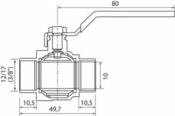 Vanne à Sphère NF Double Mâle 12/17 - Manette Plate - PRONORM 9 Vanne à Sphère NF Double Mâle 12/17 - Manette Plate - PRONORM -ROBINETTERIE HAMMEL Soldes 9601 12B 3