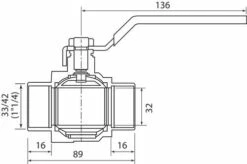Vanne à Sphère NF Double Mâle 33/42 - Manette Plate - PRONORM -ROBINETTERIE HAMMEL Soldes 9601 33B 3