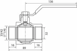 Vanne à Sphère NF Mâle Femelle 33/42 - Manette Plate - PRONORM -ROBINETTERIE HAMMEL Soldes 9602 33B 3