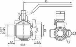 Vanne à Sphère NF Mâle Femelle à Purge 20/27 - Manette Plate - PRONORM 9 Vanne à Sphère NF Mâle Femelle à Purge 20/27 - Manette Plate - PRONORM -ROBINETTERIE HAMMEL Soldes 9605 20B 3