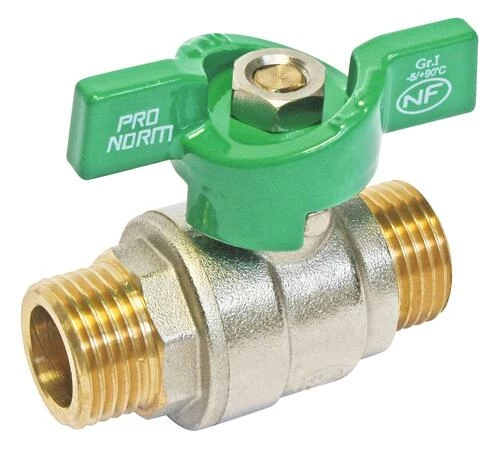 Vanne à Sphère NF Double Mâle 15/21 - Manette Papillon - PRONORM 3 Vanne à Sphère NF Double Mâle 15/21 - Manette Papillon - PRONORM
