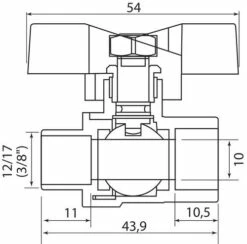 Vanne à Sphère NF Mâle Femelle 12/17 - Manette Papillon - PRONORM -ROBINETTERIE HAMMEL Soldes 9612 12B 3