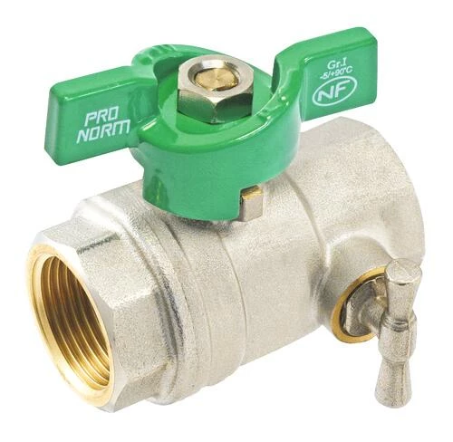 Vanne à Sphère NF Double Femelle à Purge 15/21 - Manette Papillon - PRONORM 3 Vanne à Sphère NF Double Femelle à Purge 15/21 - Manette Papillon - PRONORM