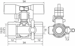 Vanne à Sphère NF Double Femelle à Purge 15/21 - Manette Papillon - PRONORM 9 Vanne à Sphère NF Double Femelle à Purge 15/21 - Manette Papillon - PRONORM -ROBINETTERIE HAMMEL Soldes 9613 15B 3